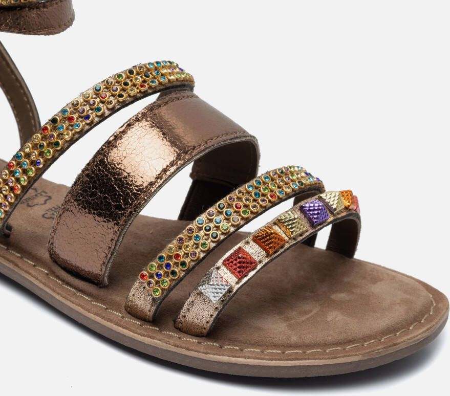 Lazamani Sandalen brons Leer