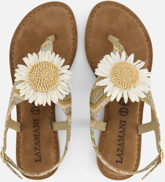 Lazamani Sandalen Flower beige Leer Dames - Foto 5