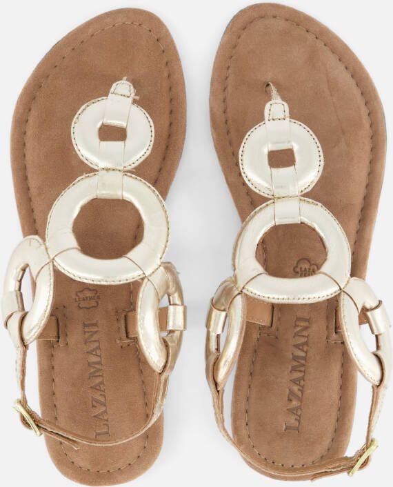 Lazamani Sandalen goud Leer