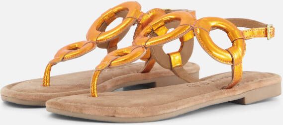 Lazamani Sandalen oranje Leer