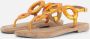 Lazamani Oranje Sandaal met Metallic Afwerking Orange Dames - Thumbnail 13