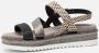 Lazamani Dames Sandalen 75.827 Black Zwart Leer LA75827black - Thumbnail 4