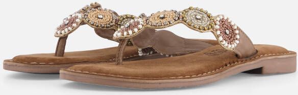 Lazamani Slippers beige Leer