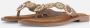 Lazamani Leren versierde teenslipper Beige Leer Teenslippers Dames - Thumbnail 12