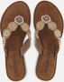 Lazamani Leren versierde teenslipper Beige Leer Teenslippers Dames - Thumbnail 13