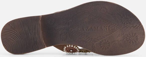 Lazamani Slippers beige Leer