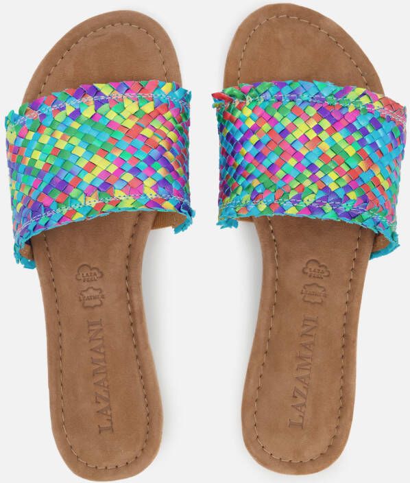 Lazamani Slippers blauw Textiel