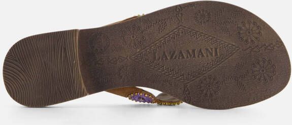 Lazamani Slippers cognac Leer