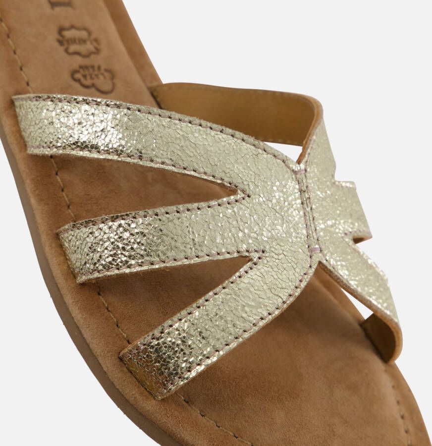 Lazamani Slippers goud Leer