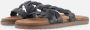 Lazamani zwarte leren slipper Zwart Leer Leren slippers Dames - Thumbnail 8