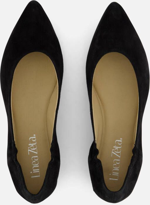 Linea Zeta Ballerina's zwart Suede