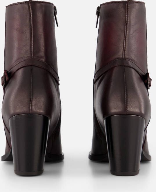 Linea Zeta Enkellaarsjes bordeaux Leer