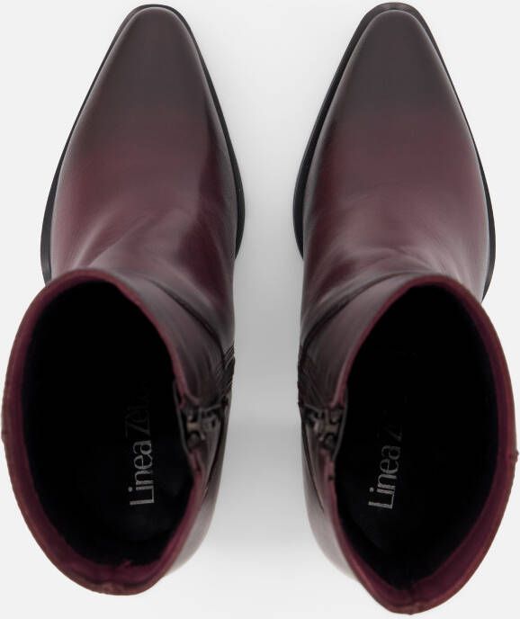 Linea Zeta Enkellaarsjes bordeaux Leer