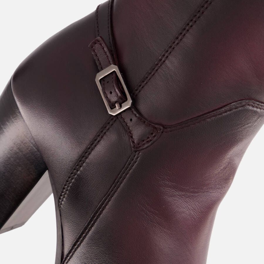 Linea Zeta Enkellaarsjes bordeaux Leer