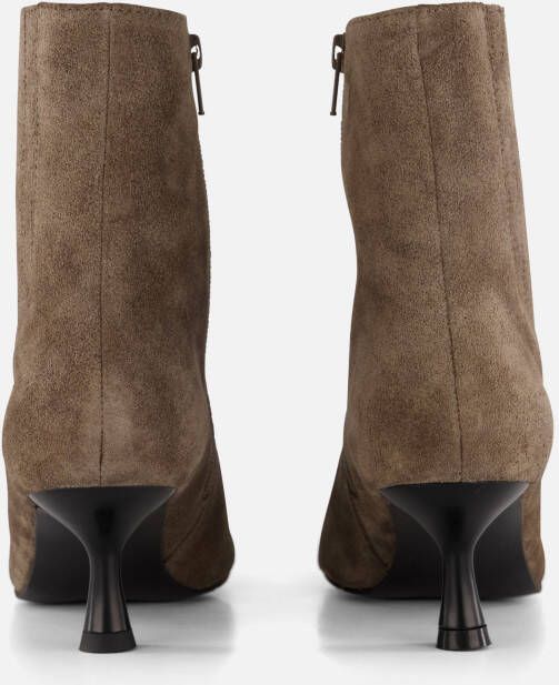Linea Zeta enkellaarzen met hak taupe