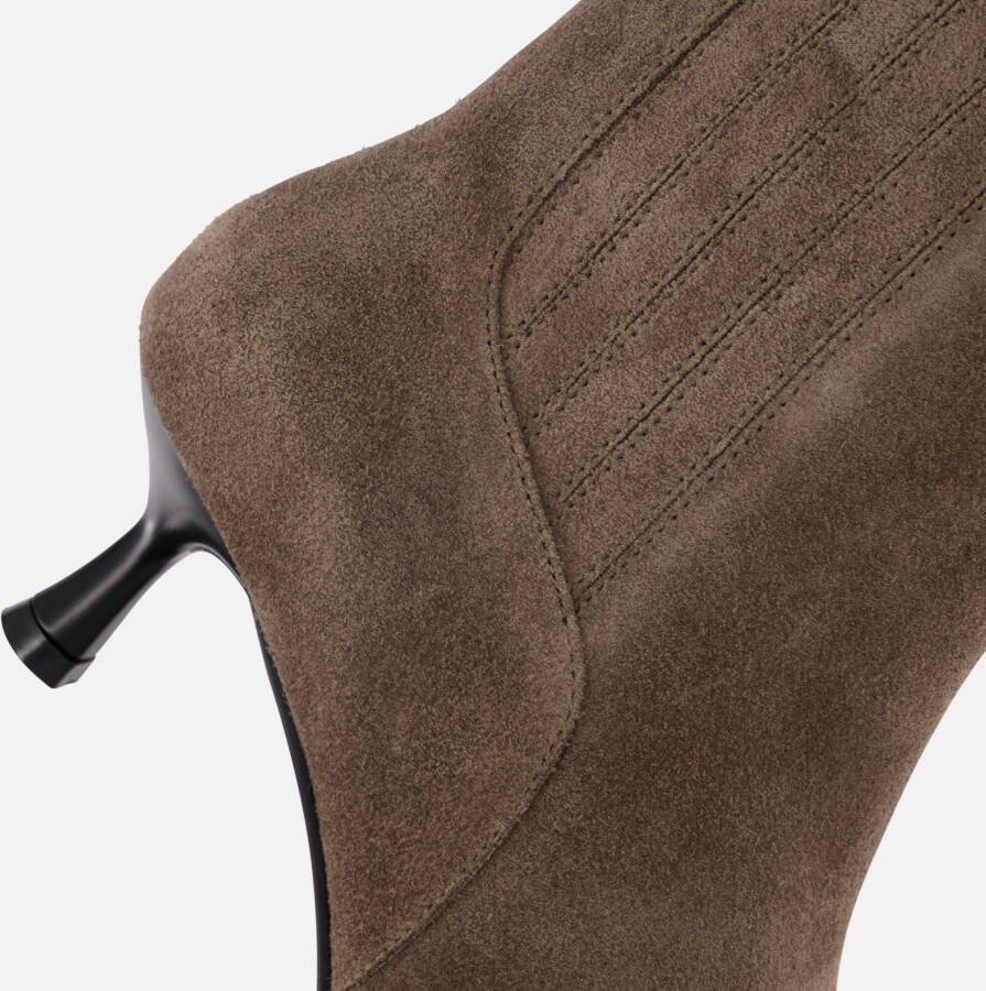 Linea Zeta enkellaarzen met hak taupe