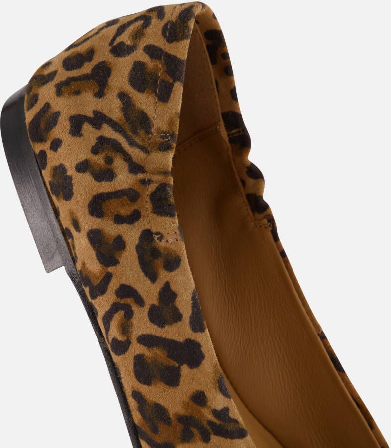 Linea Zeta Leopard Ballerina's bruin Leer
