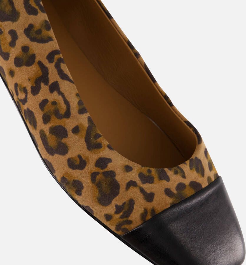 Linea Zeta Leopard Ballerina's bruin Leer