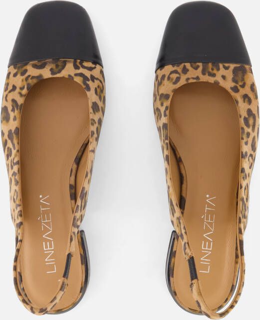 Linea Zeta Leopard Slingbacks zwart Leer