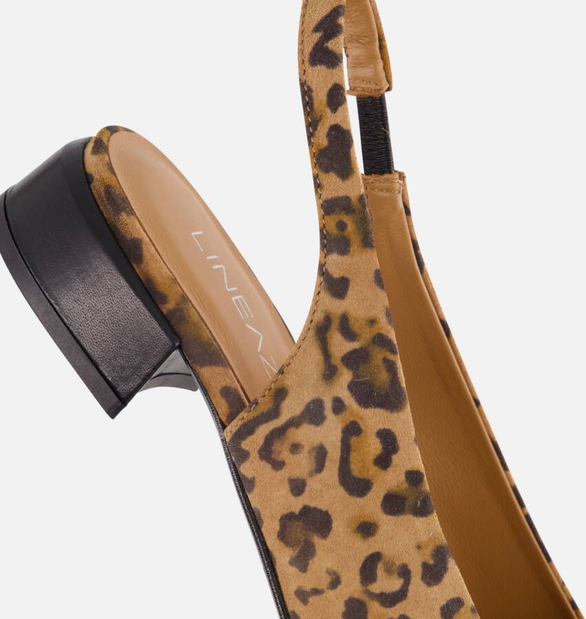 Linea Zeta Leopard Slingbacks zwart Leer