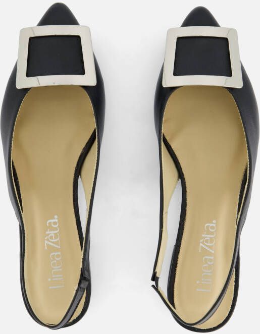 Linea Zeta Slingback Ballerina's zwart Leer