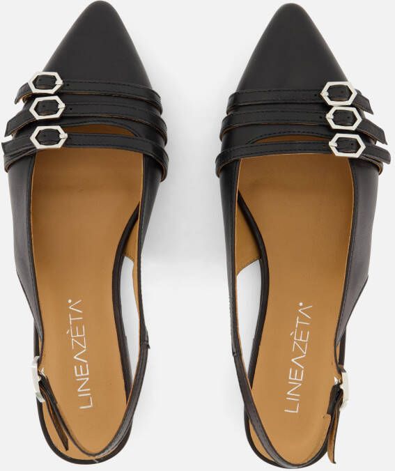 Linea Zeta Slingback Instappers zwart Leer