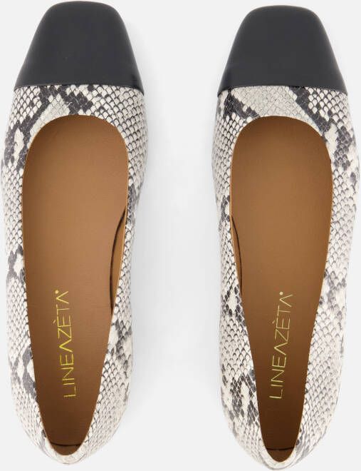 Linea Zeta Snake Ballerina's zwart Leer