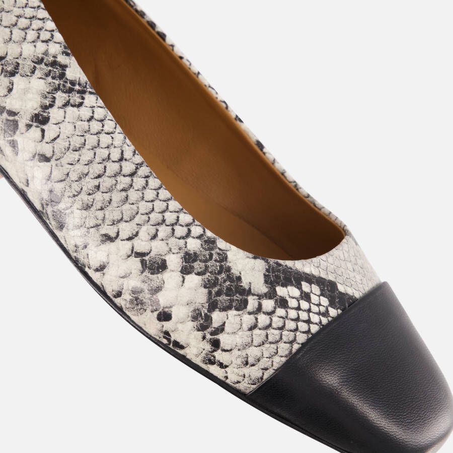 Linea Zeta Snake Ballerina's zwart Leer