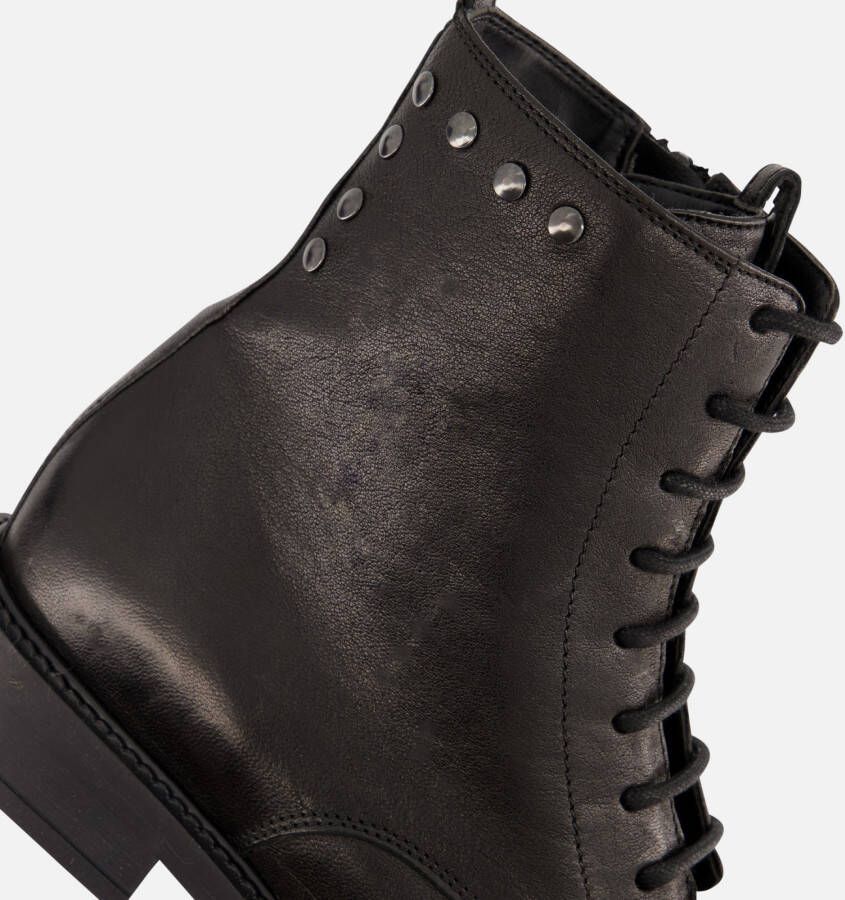 Linea Zeta Veterboots zwart Leer