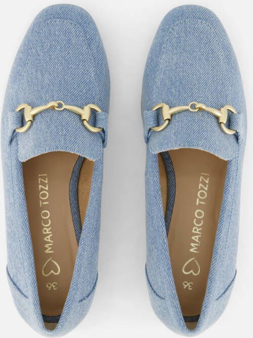 marco tozzi Denim Instappers blauw Textel