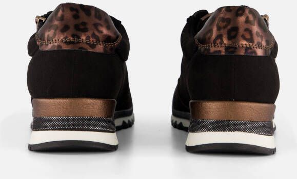 Marco tozzi Zwarte Suède Sneaker met Cognac Details Black Dames - Foto 6