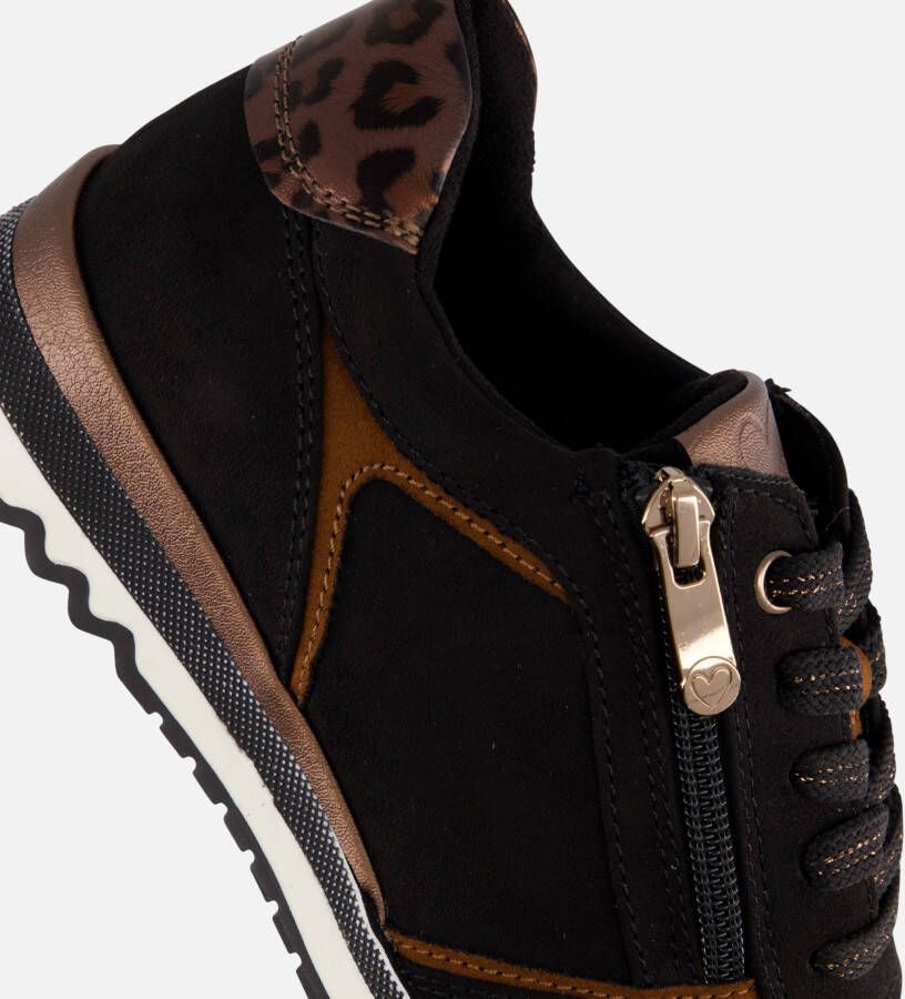 Marco tozzi Zwarte Suède Sneaker met Cognac Details Black Dames - Foto 8