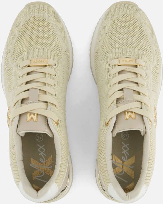 Mexx Gitte Glitter Sneakers beige Textiel