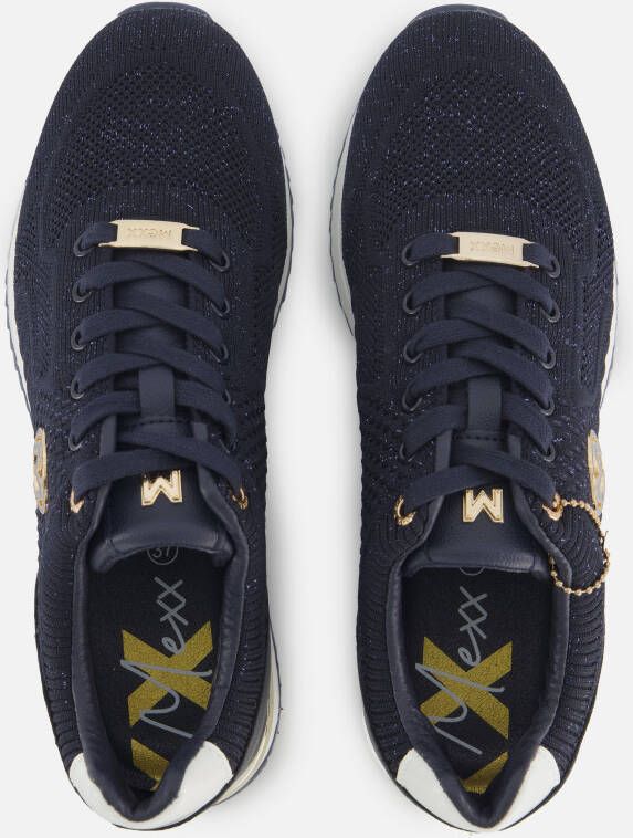 Mexx Gitte Glitter Sneakers blauw Imitatieleer