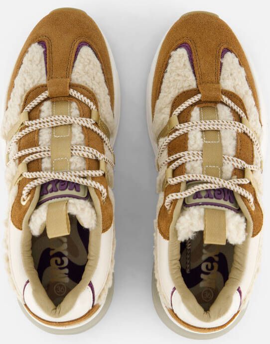 Mexx Moana chunky suède met teddy sneakerrs ecru cognac - Foto 7