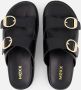 Mexx Zwarte Leatherlook Reptielenprint Slippers Black Dames - Thumbnail 10