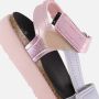 Mexx Kids XX825400-570 Meisjes Platte Sandalen Roze Paars Zwart Leer Klittenband - Thumbnail 5