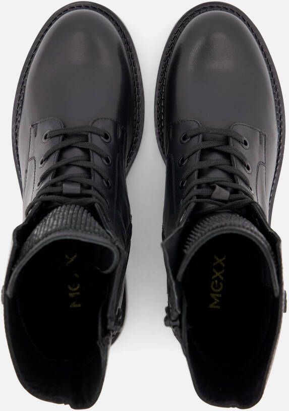Mexx Pina Mabel Veterboots zwart Leer