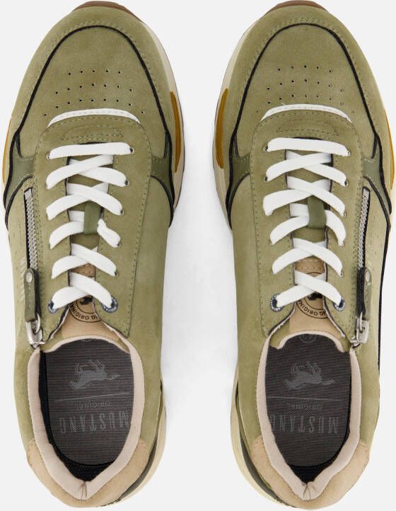 mustang Sneakers groen Suede