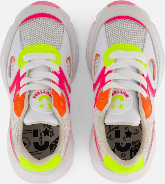 Muyters Neon Sneakers wit Synthetisch