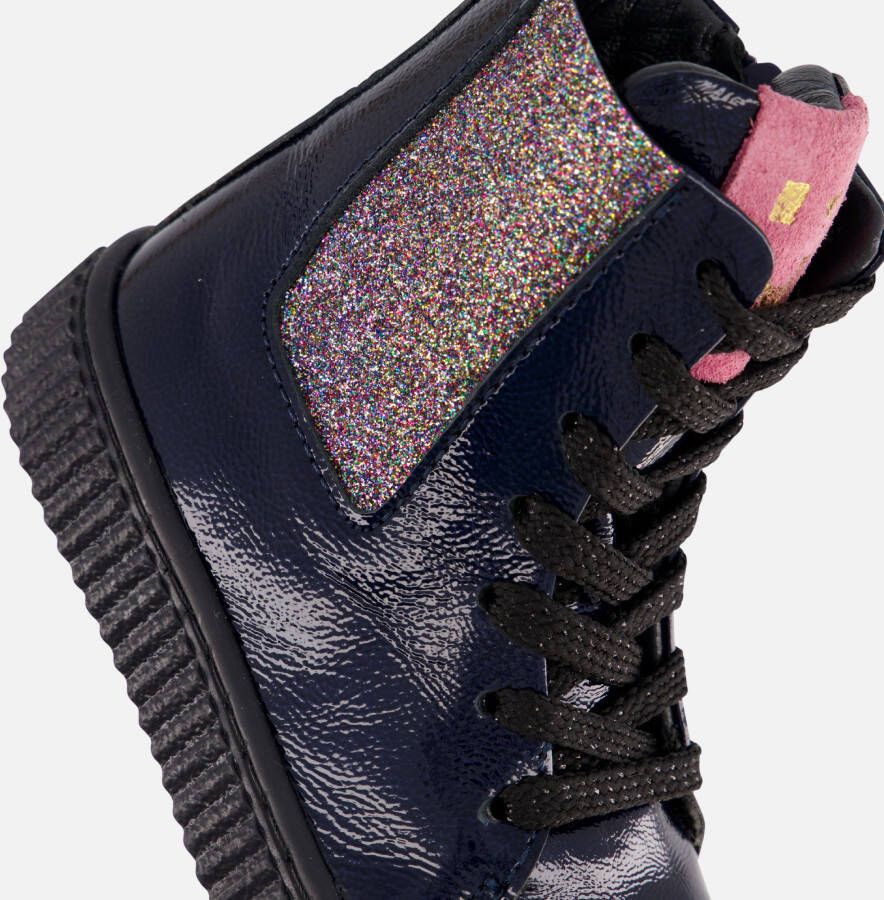 Muyters Veterboots blauw Lakleer