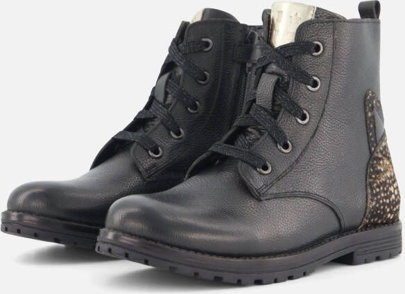 Muyters Veterboots zwart Leer