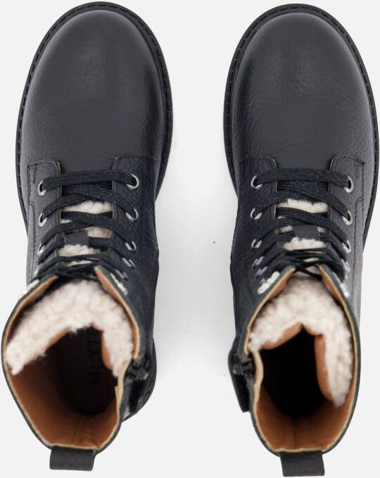 Muyters Veterboots zwart Leer