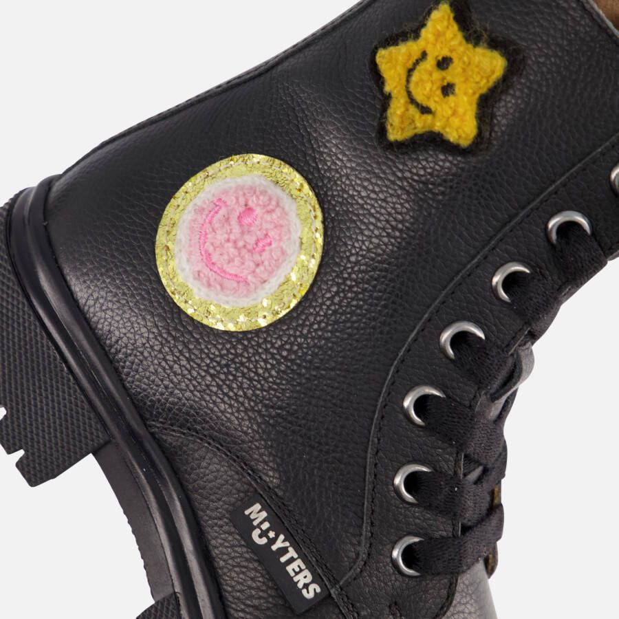 Muyters Veterboots zwart Leer