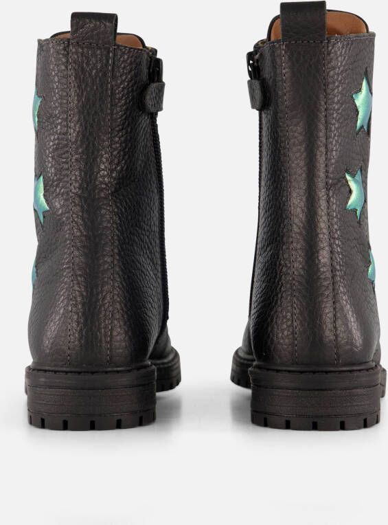 Muyters Veterboots zwart Leer