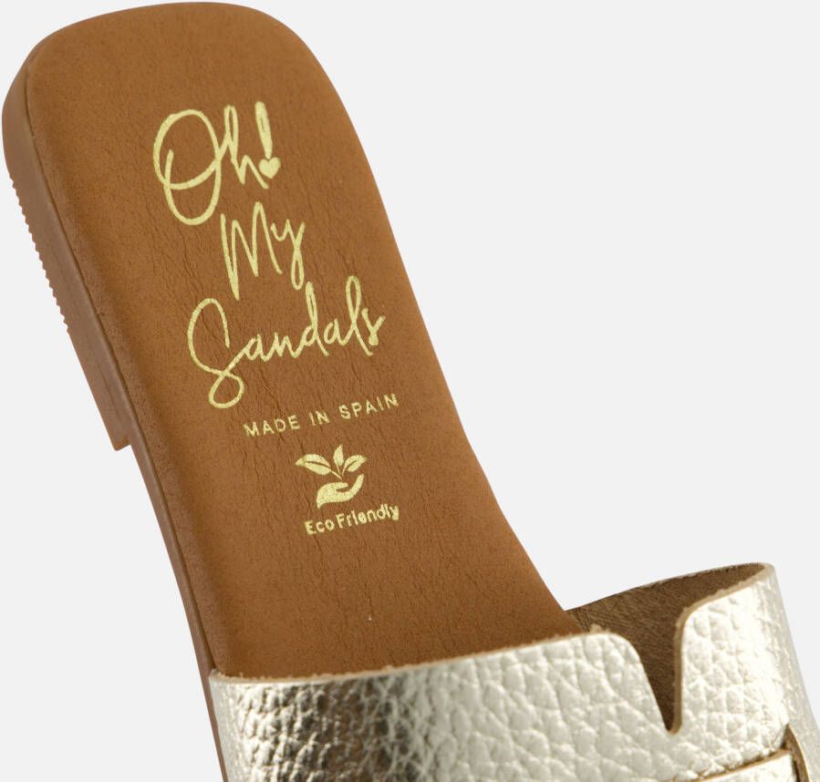 Oh My Sandals Amira Slippers goud Leer