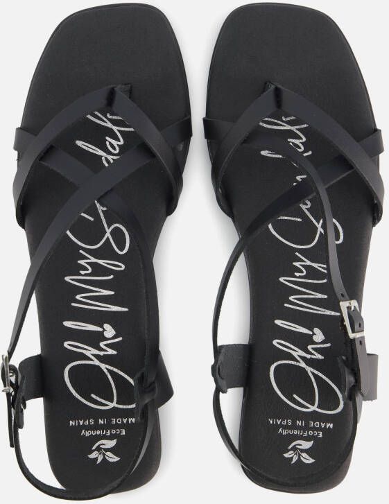 Oh My Sandals Athena Sandalen zwart Leer