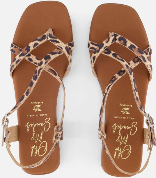Oh My Sandals Leopard Sandalen beige Leer