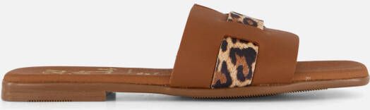 Oh My Sandals Leopard Slippers goud Leer