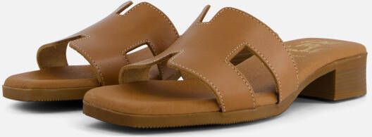 Oh My Sandals Slippers cognac Leer